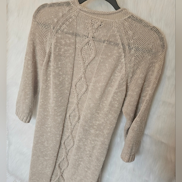 Roots Classic Knit Longline Cardigan w/ Tie Belt and Pockets - Picture 5 of 6